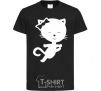 Kids T-shirt Stretching cat black фото