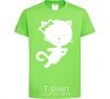 Kids T-shirt Stretching cat orchid-green фото