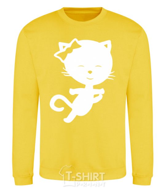 Sweatshirt Stretching cat yellow фото