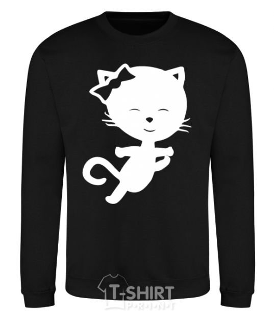 Sweatshirt Stretching cat black фото