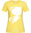 Women's T-shirt Stretching cat cornsilk фото