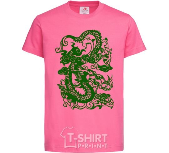 Kids T-shirt Dragon green heliconia фото