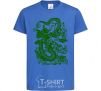 Детская футболка Дракон зеленый Ярко-синий фото
