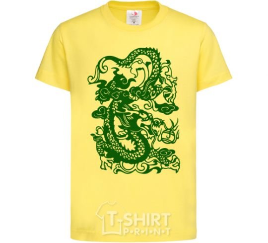 Kids T-shirt Dragon green cornsilk фото