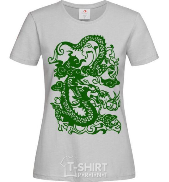 Women's T-shirt Dragon green grey фото