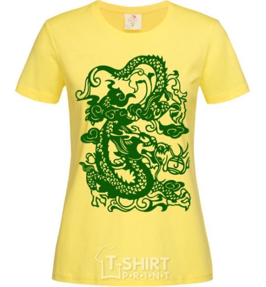 Women's T-shirt Dragon green cornsilk фото