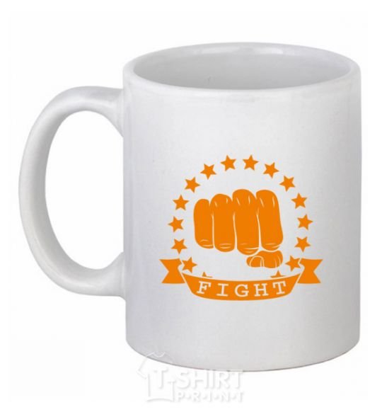 Ceramic mug Battle Fist White фото