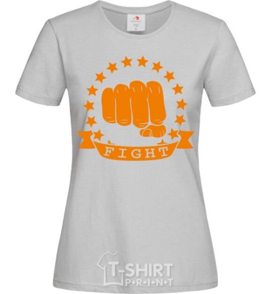 Women's T-shirt Battle Fist grey фото