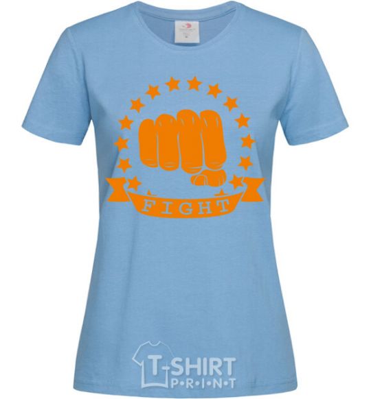 Women's T-shirt Battle Fist sky-blue фото