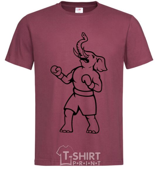 Men's T-Shirt Elephant boxer burgundy фото