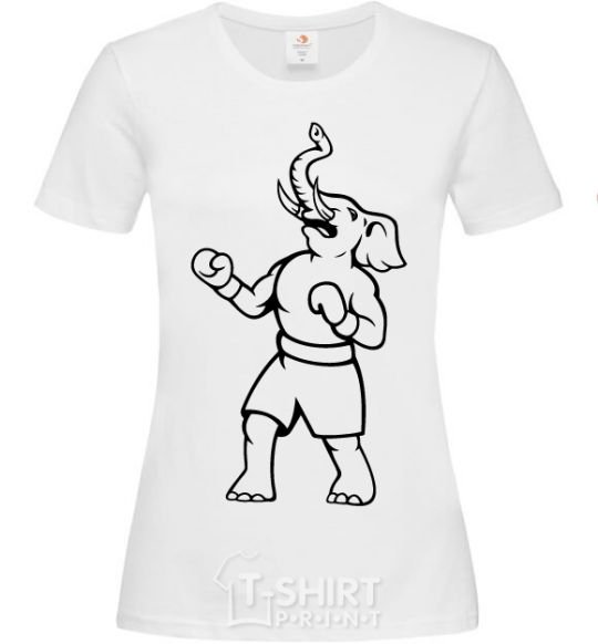 Women's T-shirt Elephant boxer White фото