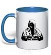 Mug with a colored handle Boxing royal-blue фото