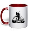 Mug with a colored handle Boxing red фото