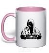 Mug with a colored handle Boxing light-pink фото