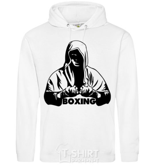 Мужская толстовка (худи) Boxing Белый фото