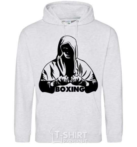 Men`s hoodie Boxing sport-grey фото