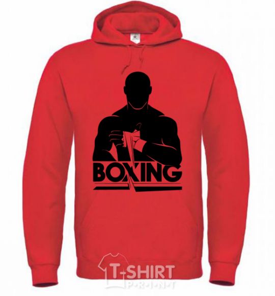 Men`s hoodie Boxing man bright-red фото