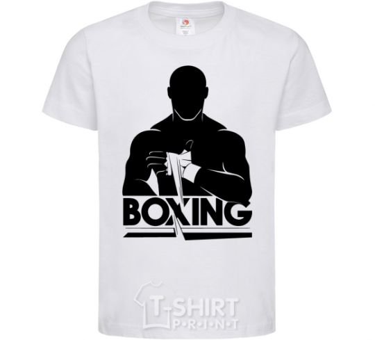 Kids T-shirt Boxing man White фото