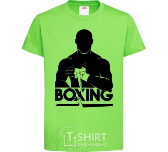 Kids T-shirt Boxing man orchid-green фото