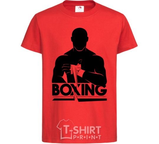 Kids T-shirt Boxing man red фото