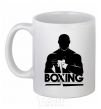 Ceramic mug Boxing man White фото