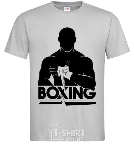 Men's T-Shirt Boxing man grey фото