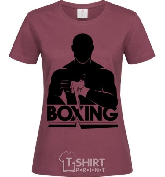 Женская футболка Boxing man Бордовый фото