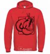 Men`s hoodie Boxing gloves bright-red фото
