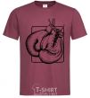 Men's T-Shirt Boxing gloves burgundy фото