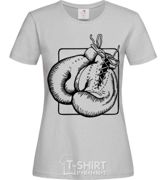 Women's T-shirt Boxing gloves grey фото