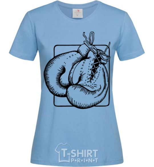 Women's T-shirt Boxing gloves sky-blue фото