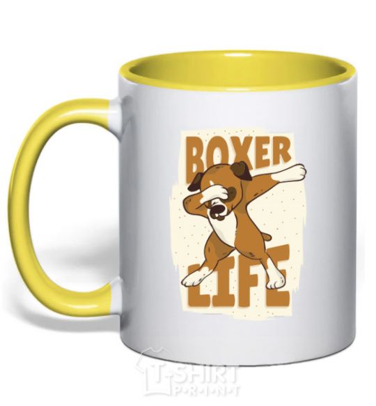 Чашка с цветной ручкой Boxer life Солнечно желтый фото