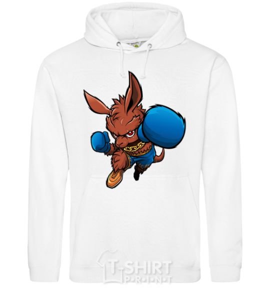 Men`s hoodie Kangaroo boxing White фото