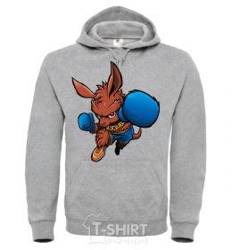 Men`s hoodie Kangaroo boxing sport-grey фото