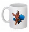 Ceramic mug Kangaroo boxing White фото