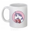 Ceramic mug Unicorn Boxer V.1 White фото