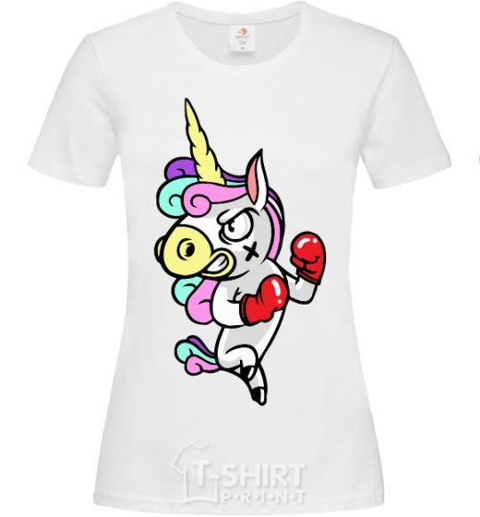 Women's T-shirt Evil unicorn White фото