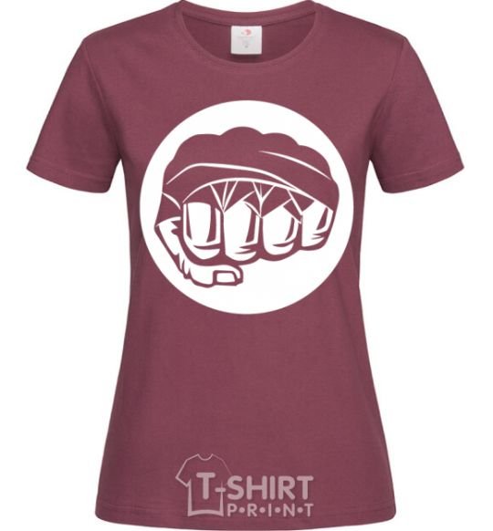 Women's T-shirt Fist boxer burgundy фото