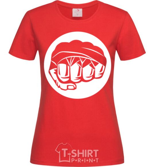 Women's T-shirt Fist boxer red фото