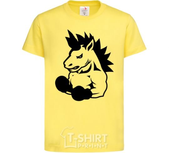 Детская футболка Единорог боксер Лимонный фото