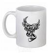 Ceramic mug An owl with a hockey stick White фото