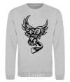 Sweatshirt An owl with a hockey stick sport-grey фото