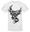 Men's T-Shirt An owl with a hockey stick White фото