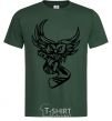 Men's T-Shirt An owl with a hockey stick bottle-green фото