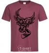 Men's T-Shirt An owl with a hockey stick burgundy фото