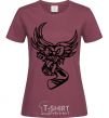 Women's T-shirt An owl with a hockey stick burgundy фото