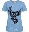 Women's T-shirt An owl with a hockey stick sky-blue фото