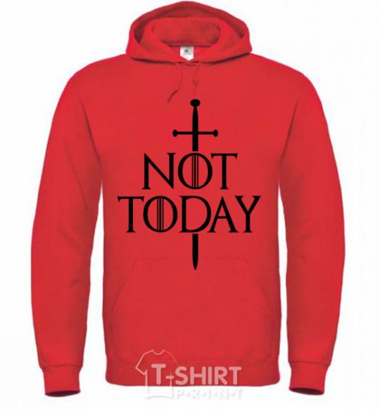 Men`s hoodie Not today bright-red фото