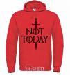 Men`s hoodie Not today bright-red фото