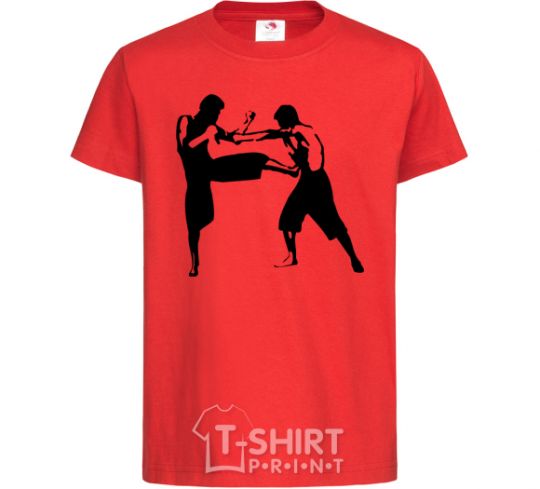 Kids T-shirt Fighting people red фото